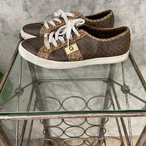 GBG Los Angeles Shoes Sneakers Women's Size 11M Brown Gold logo Accents